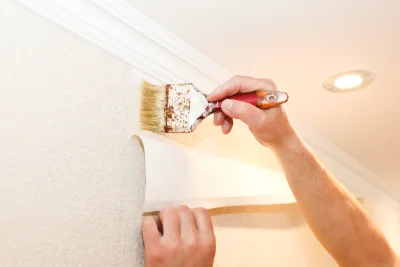 Pose de papier peint aux Poulières — revêtements muraux et toiles de verre